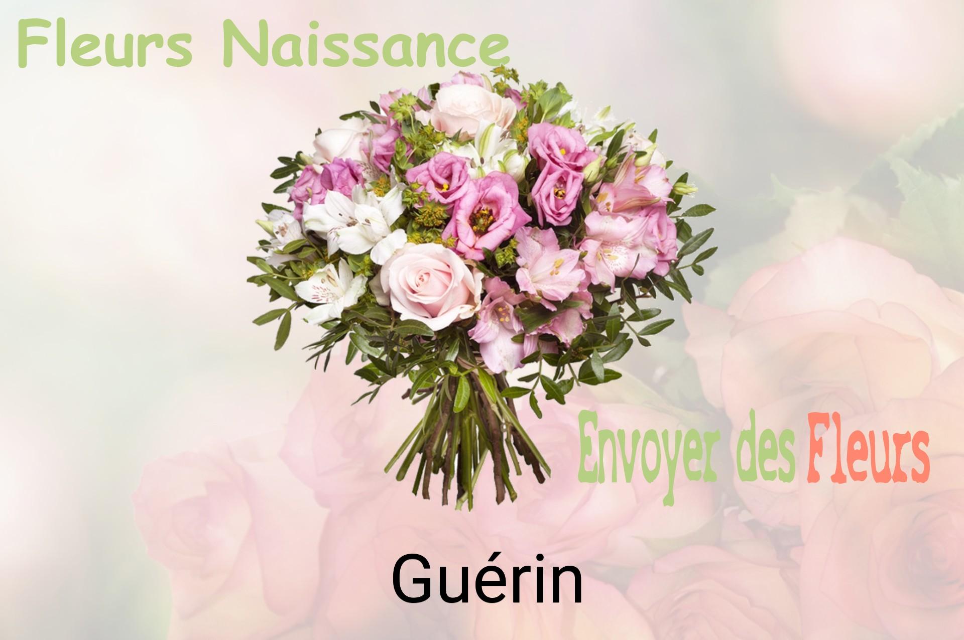 Bouquet de fleurs de naissance livré à Guérin