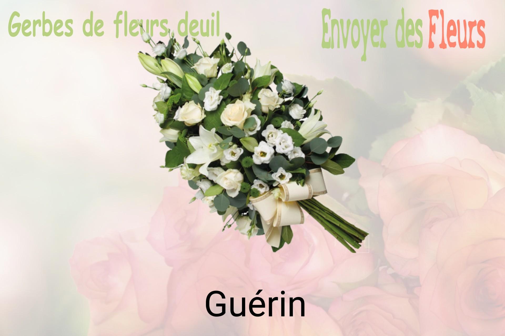 Gerbe de fleurs de deuil livrée à Guérin
